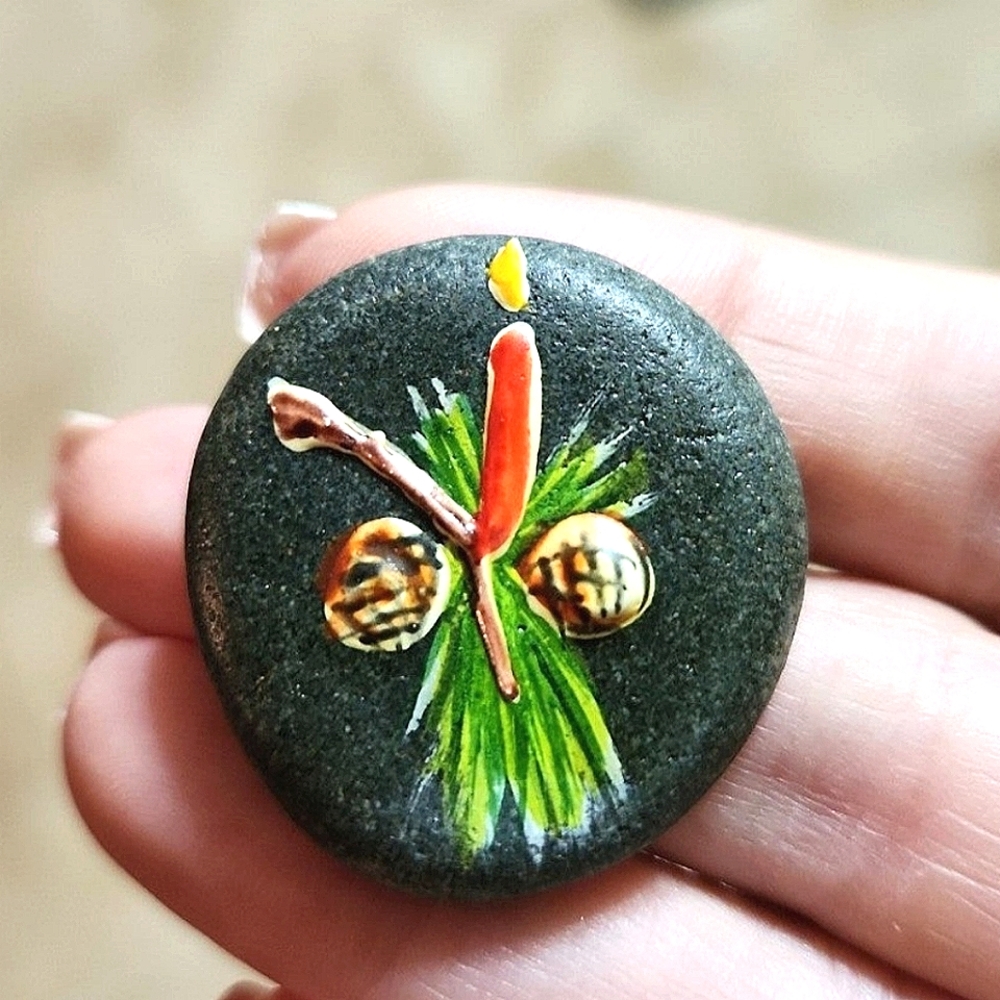 Anthropologie Christmas Candle Stone Brooch